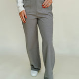 Alaina High Waisted Wide Leg Check Print Pants