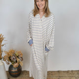Leila Striped Knit Midi Dress