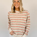 Zoe Flower Striped Sweater