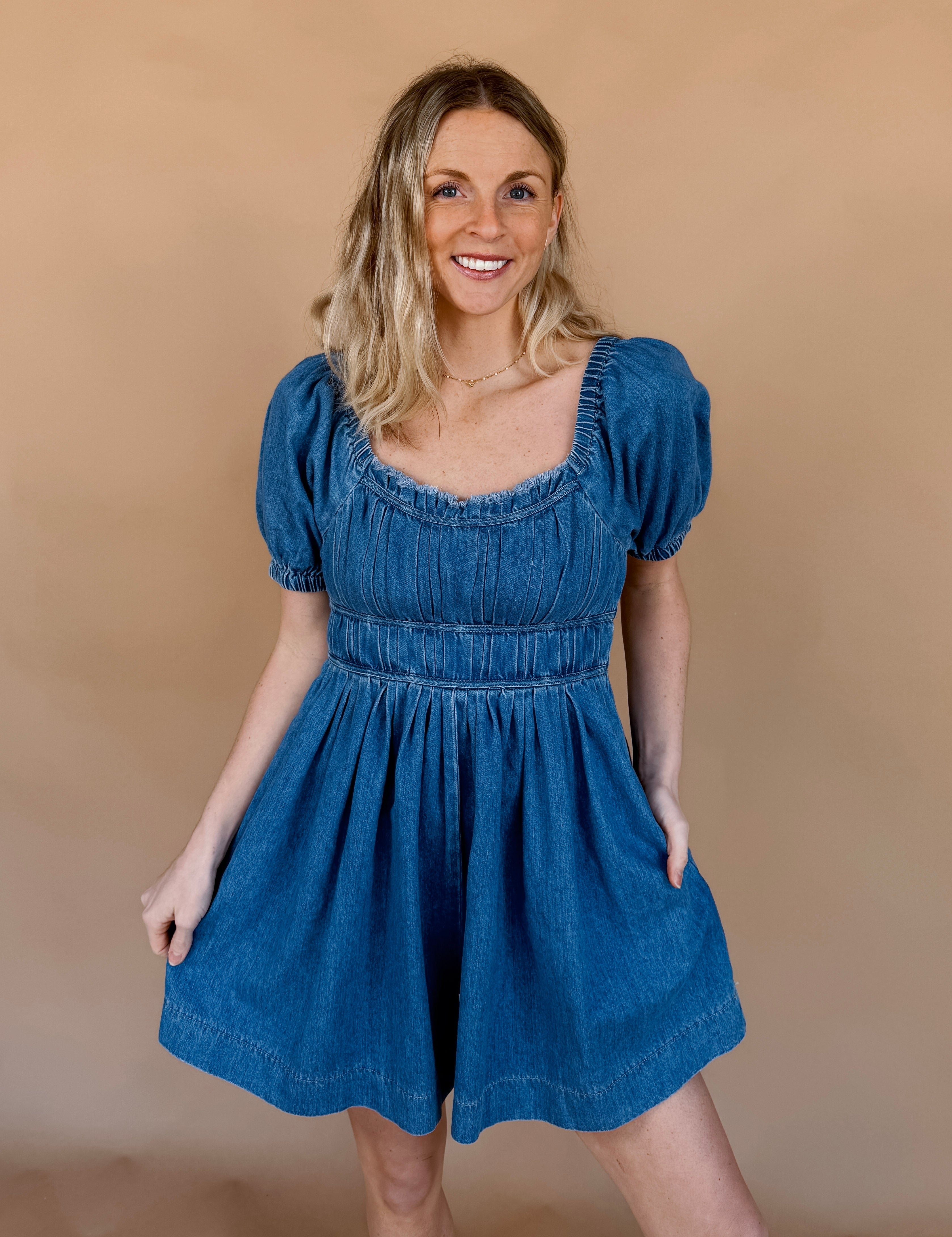 Bailey Pleated Puff Sleeve Romper