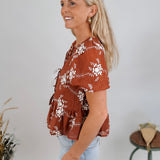 Nalani Floral Front Tie Blouse
