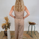 Ayla Striped Vest & Wide Leg Pant Set