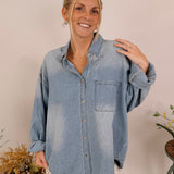 Alisha Button Up Denim Top