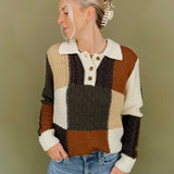 Rory Color Block Collar Sweater