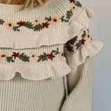 Lila Embroidered Ruffle Sweater