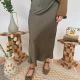 Shimmering Lights Satin Maxi Skirt