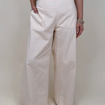 Halo Wide Leg Pant in french vanilla with oversized patch pockets and wide leg silhouette — Paper Doll