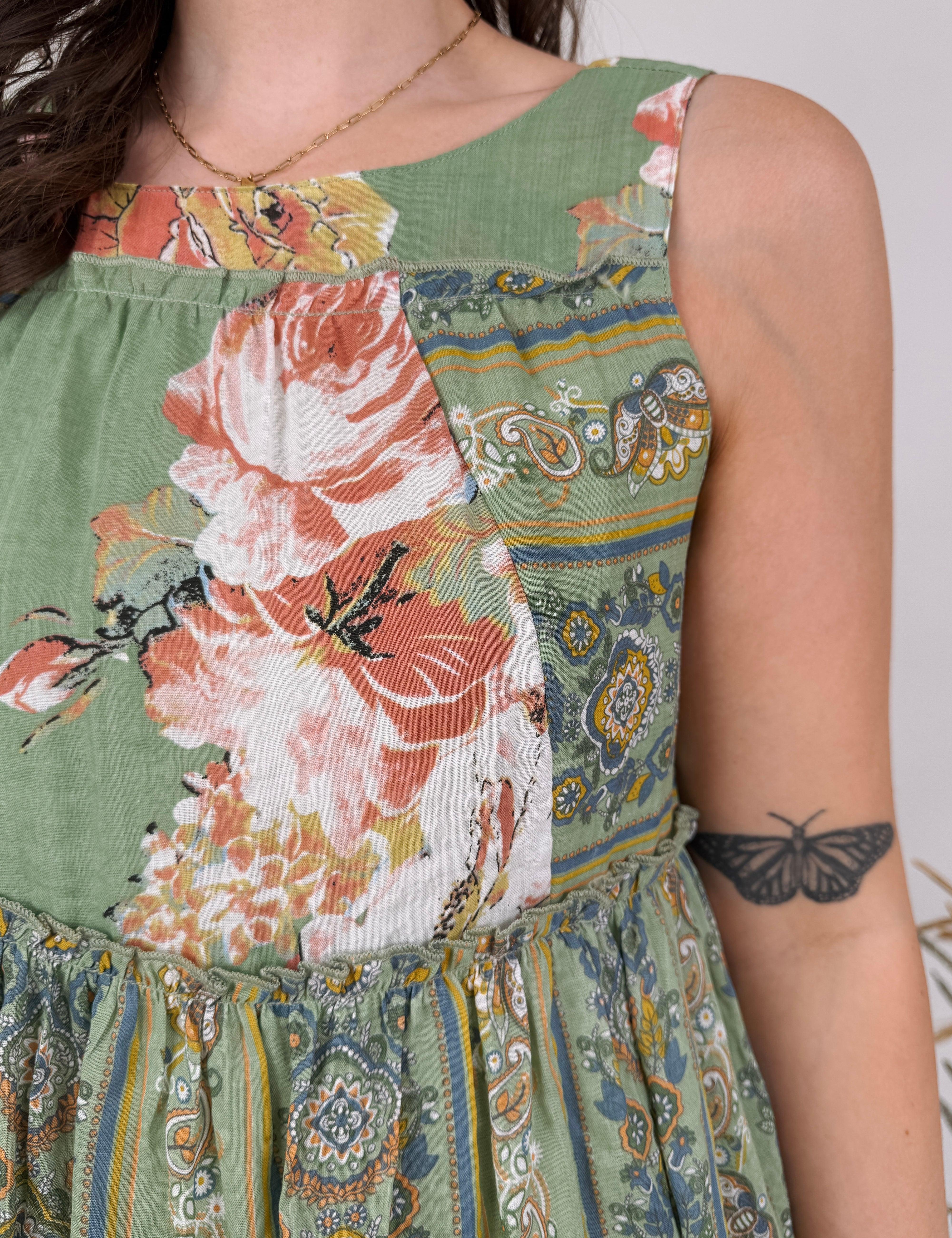 Lush Life Floral Boho Midi Dress