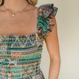 Clarissa Smocked Midi Dress