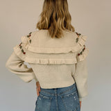 Lila Embroidered Ruffle Sweater