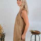 Cozy Chic V-Neck Suede Shift Dress