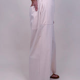 Halo Wide Leg Pant in french vanilla with oversized patch pockets and wide leg silhouette — Paper Doll