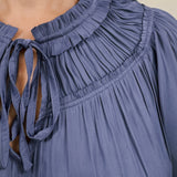 Ava Satin Ruched Neck Blouse