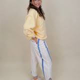 Rubber Duck Jacket in butter yellow sherpa with nylon trim — Paper Doll