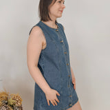 Town Square Button Mini Dress