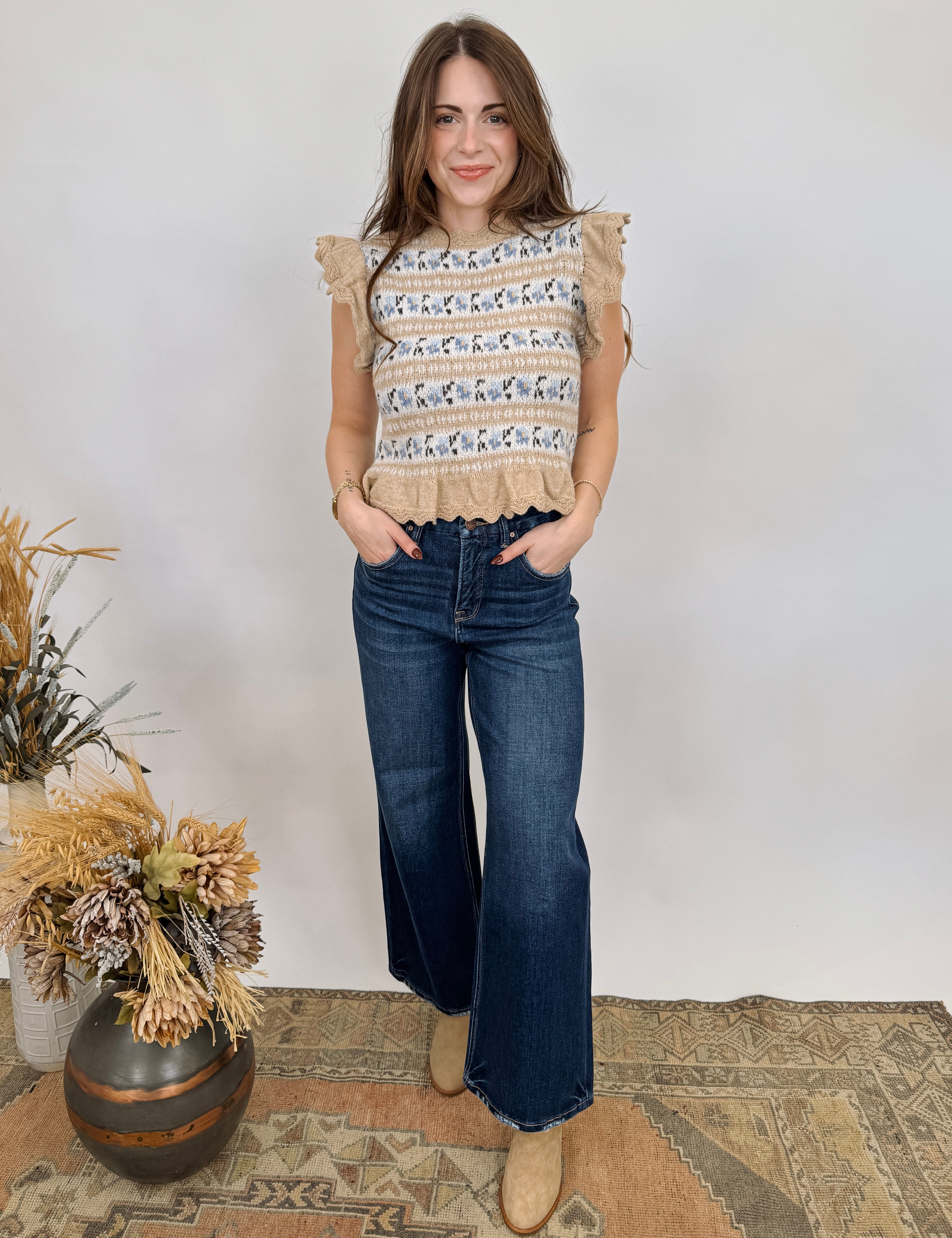 Shirley Ruffle Knit Top