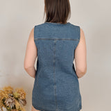 Town Square Button Mini Dress