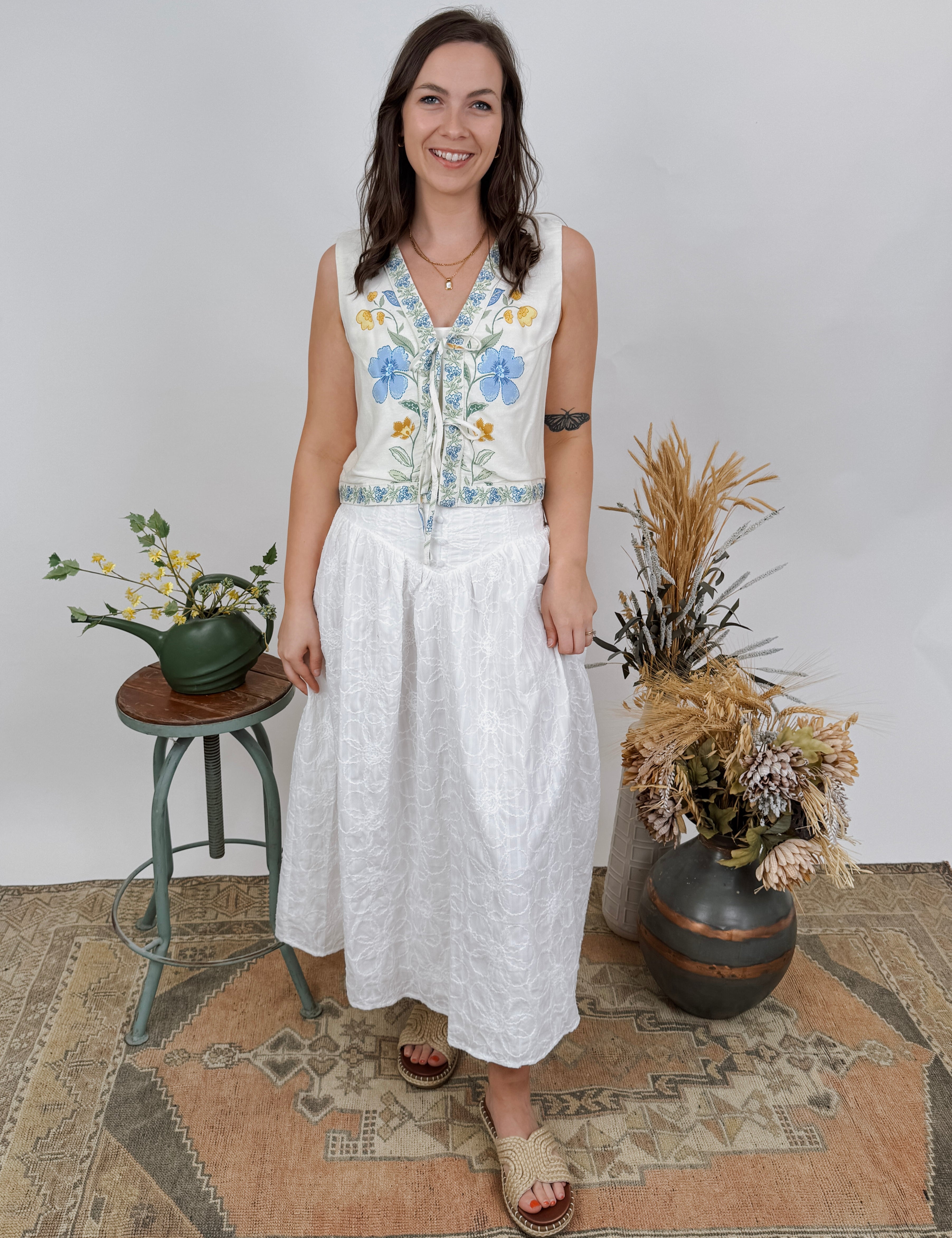 Ina Floral Tie Vest