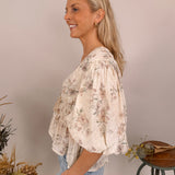 Valencia Embroidered Eyelet Peplum Top