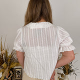 Lydia V-Neck Ruffle Blouse