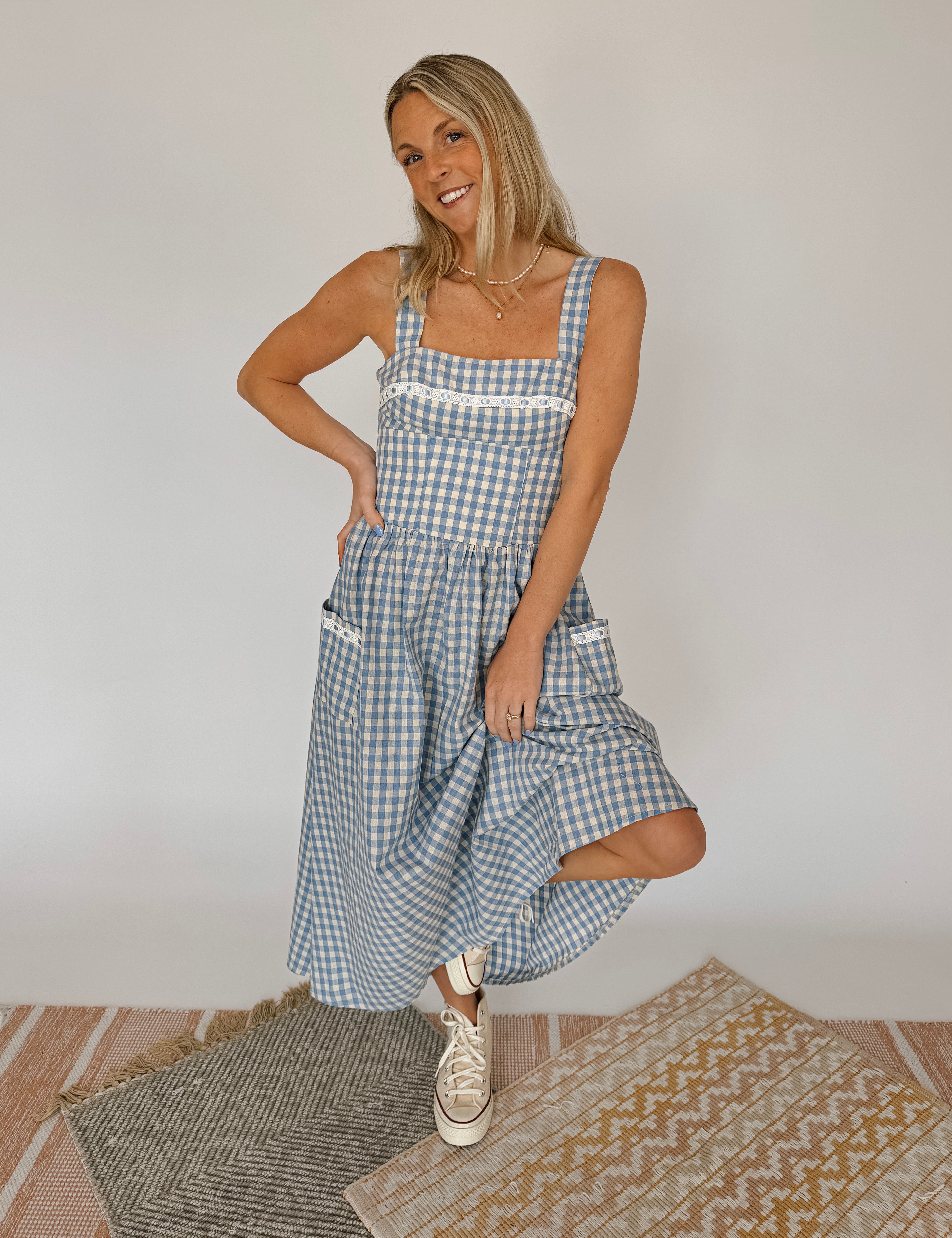 Little Miss Charming Gingham Maxi Dress