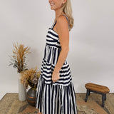 Marjorie Contrast Stripe Midi Dress
