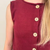 Happy Days Button Up Cardigan Vest