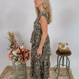 Cadence Floral Tiered Midi Dress