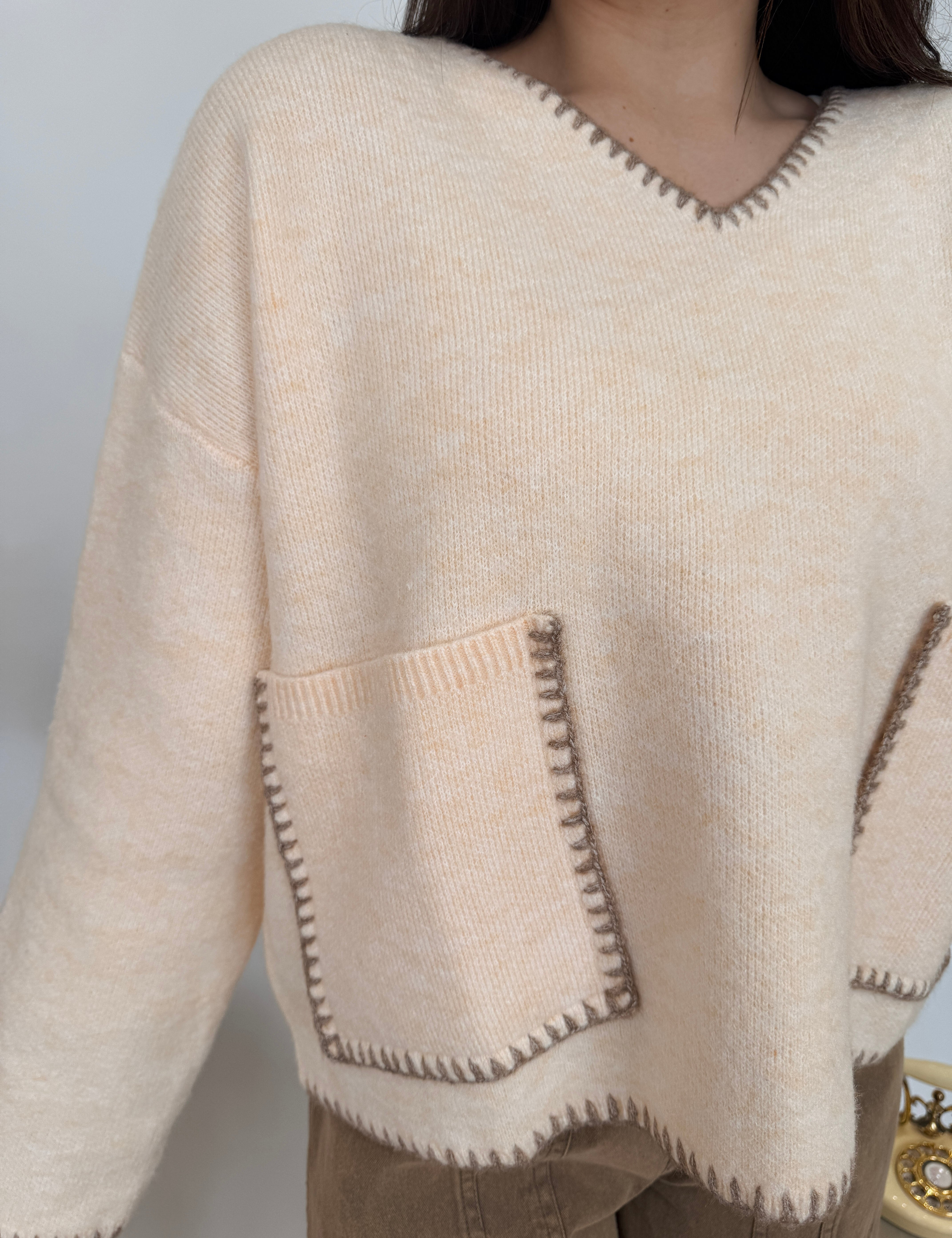 What's The Stitch? V-Neck Sweater