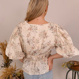 Valencia Embroidered Eyelet Peplum Top