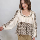 Emelia Paisley Pattern Knit Top