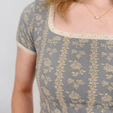 Sherri Floral Lace Knit Top