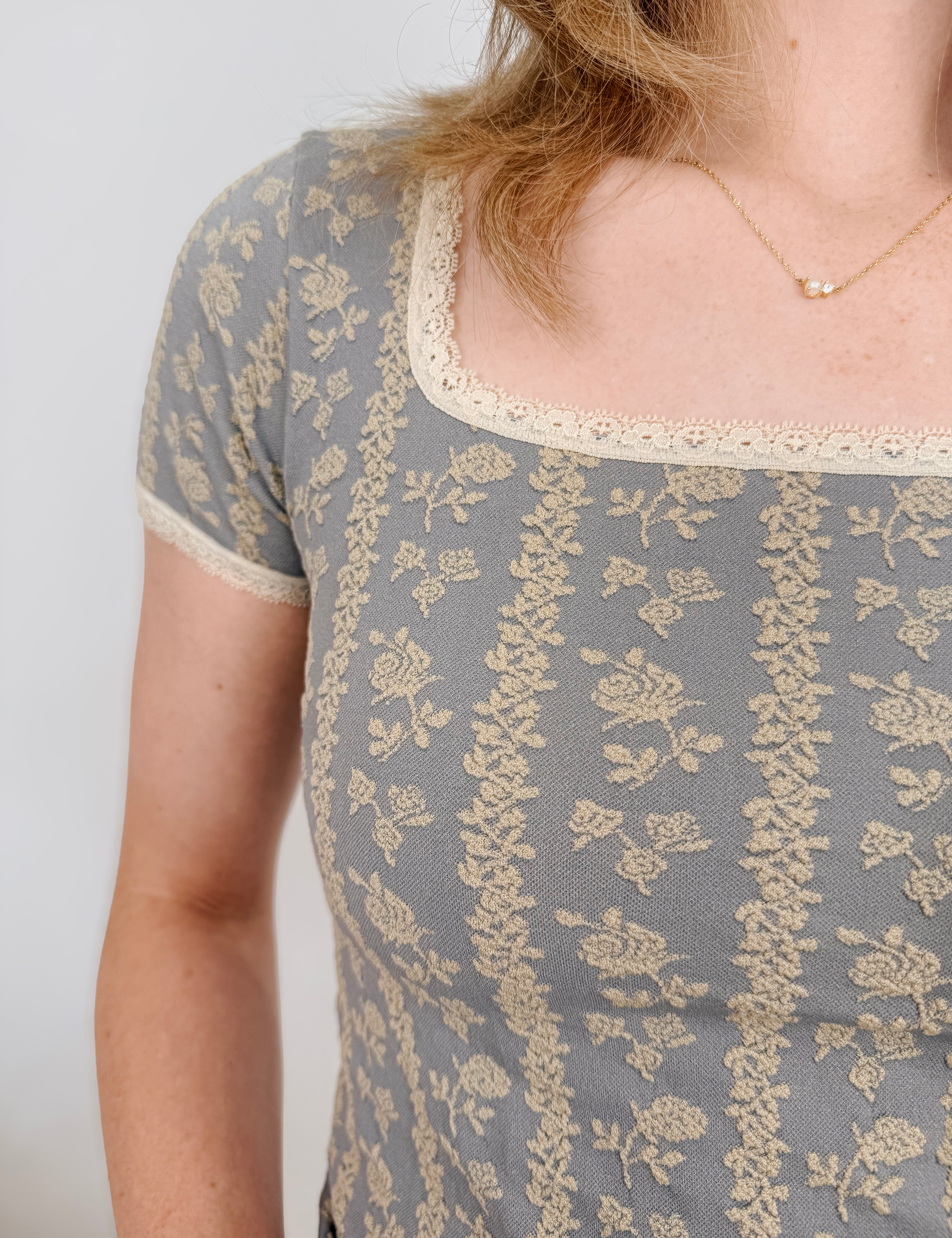 Sherri Floral Lace Knit Top