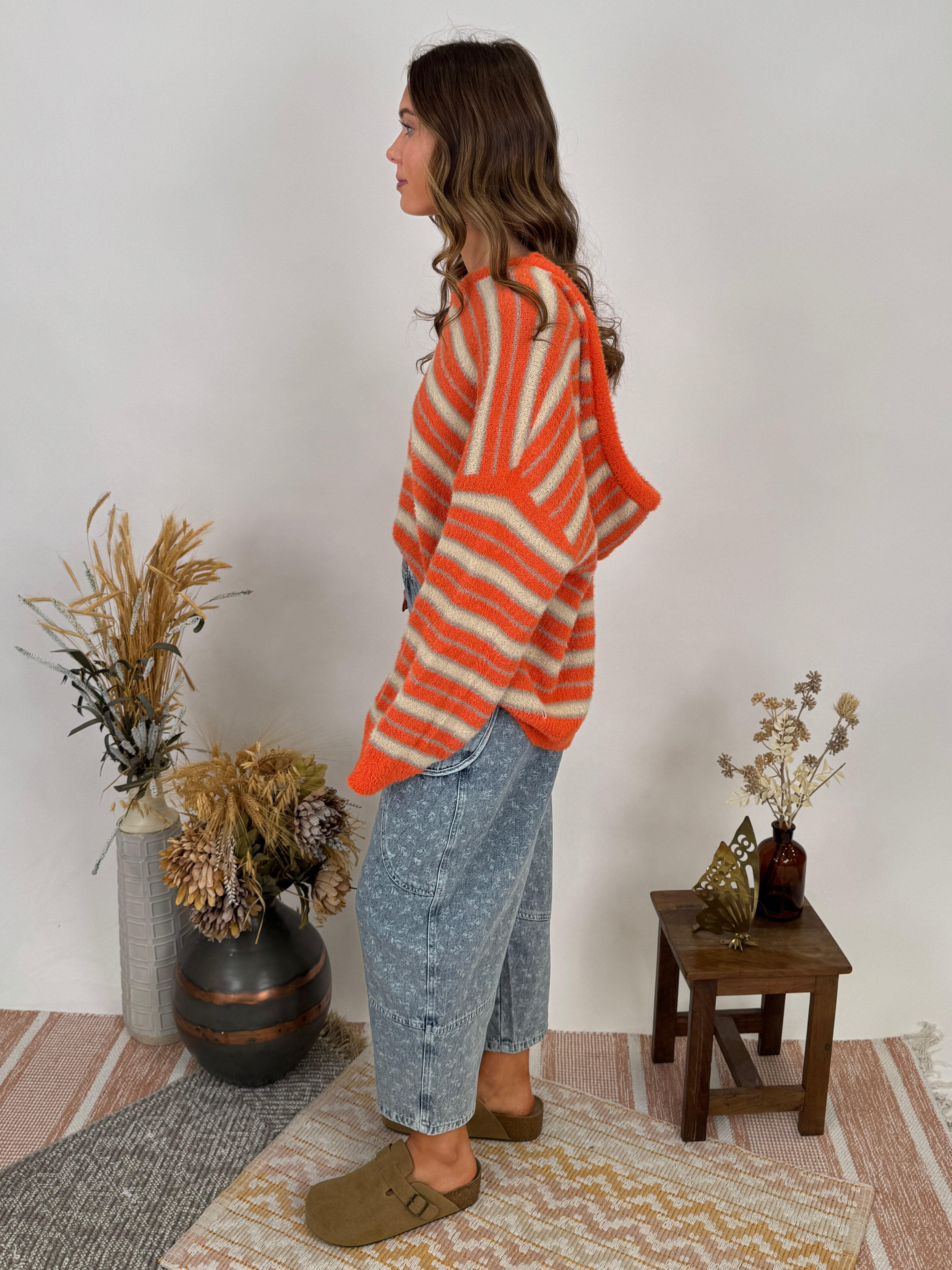 Ellie May Floral Barrel Pant in latte mineral wash with cargo pockets and barrel leg silhouette