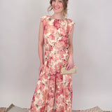 Judy Floral Pleated Top & Pant Set