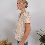 First Thought Ruffle Collar Knit Cardigan