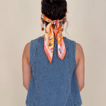 Anya Denim Top in washed blue with vertical seam detail and gathered neckline — Paper Doll
