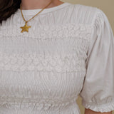 Clover Smocked Puff Sleeve Blouse