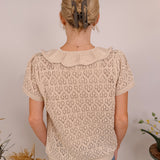 First Thought Ruffle Collar Knit Cardigan