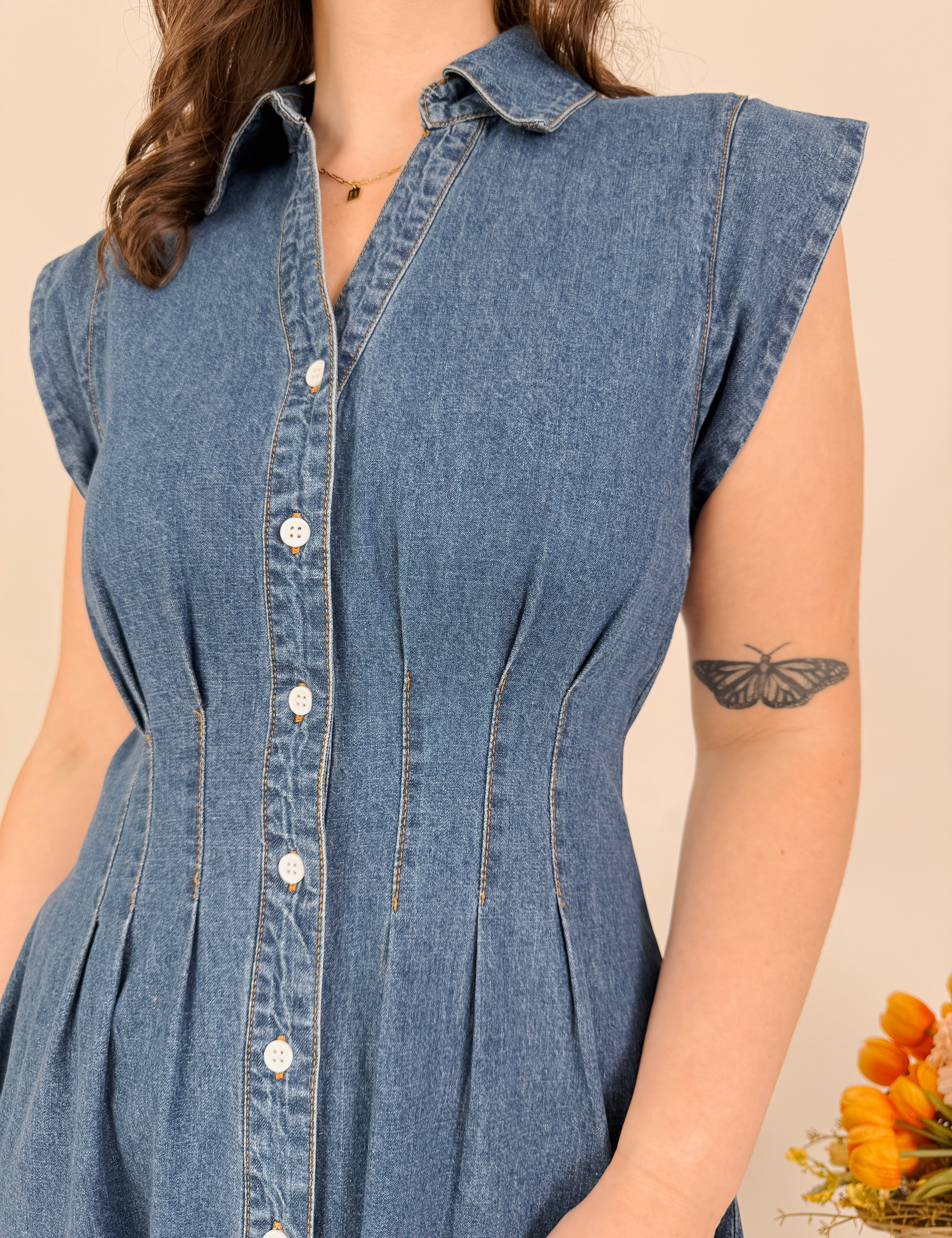 Annie Denim Midi Dress