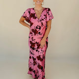 Rosabella Flutter Sleeve Maxi Dress