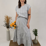 Marina Striped Crop Top & Skirt Set