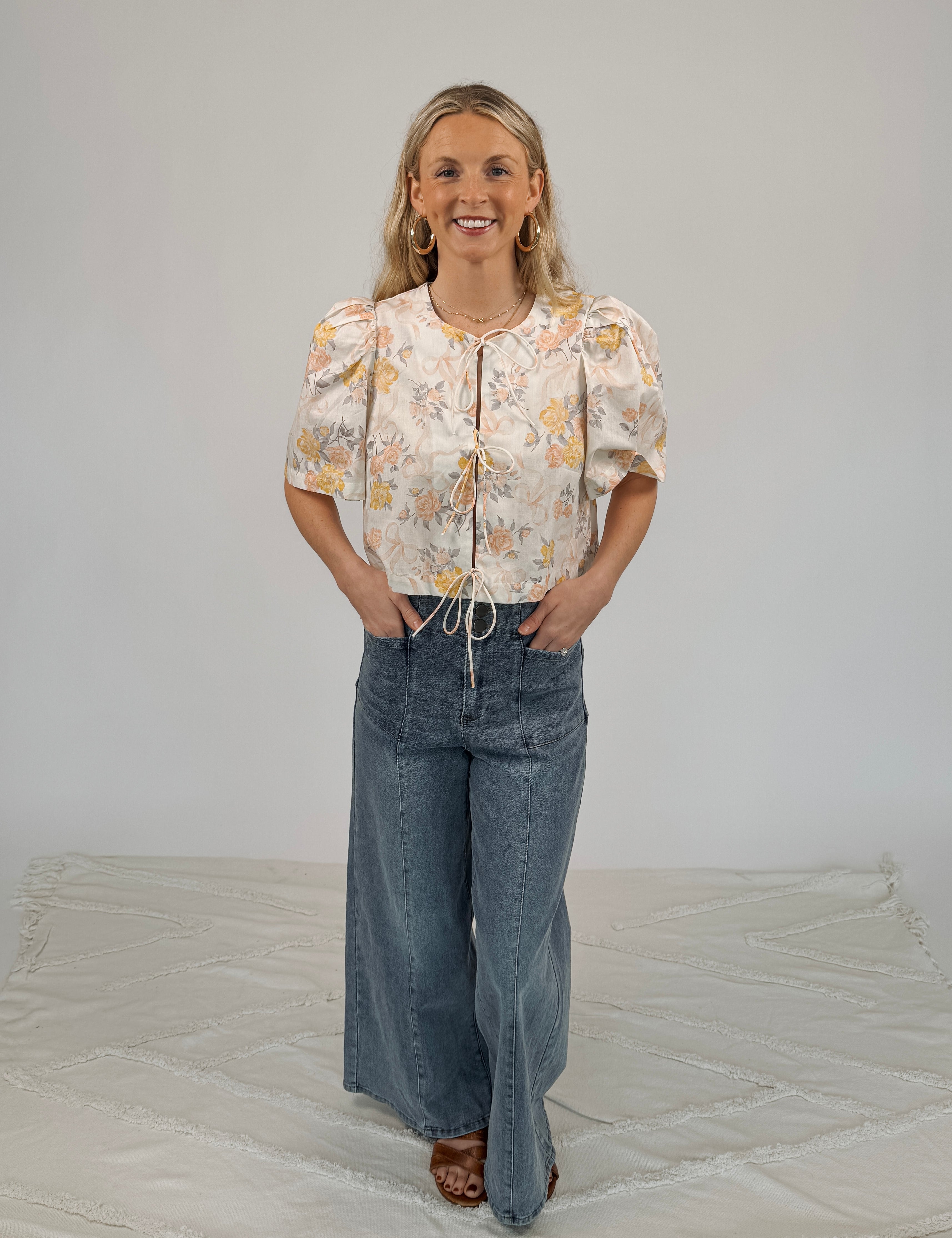 Isadora Floral Tie Blouse