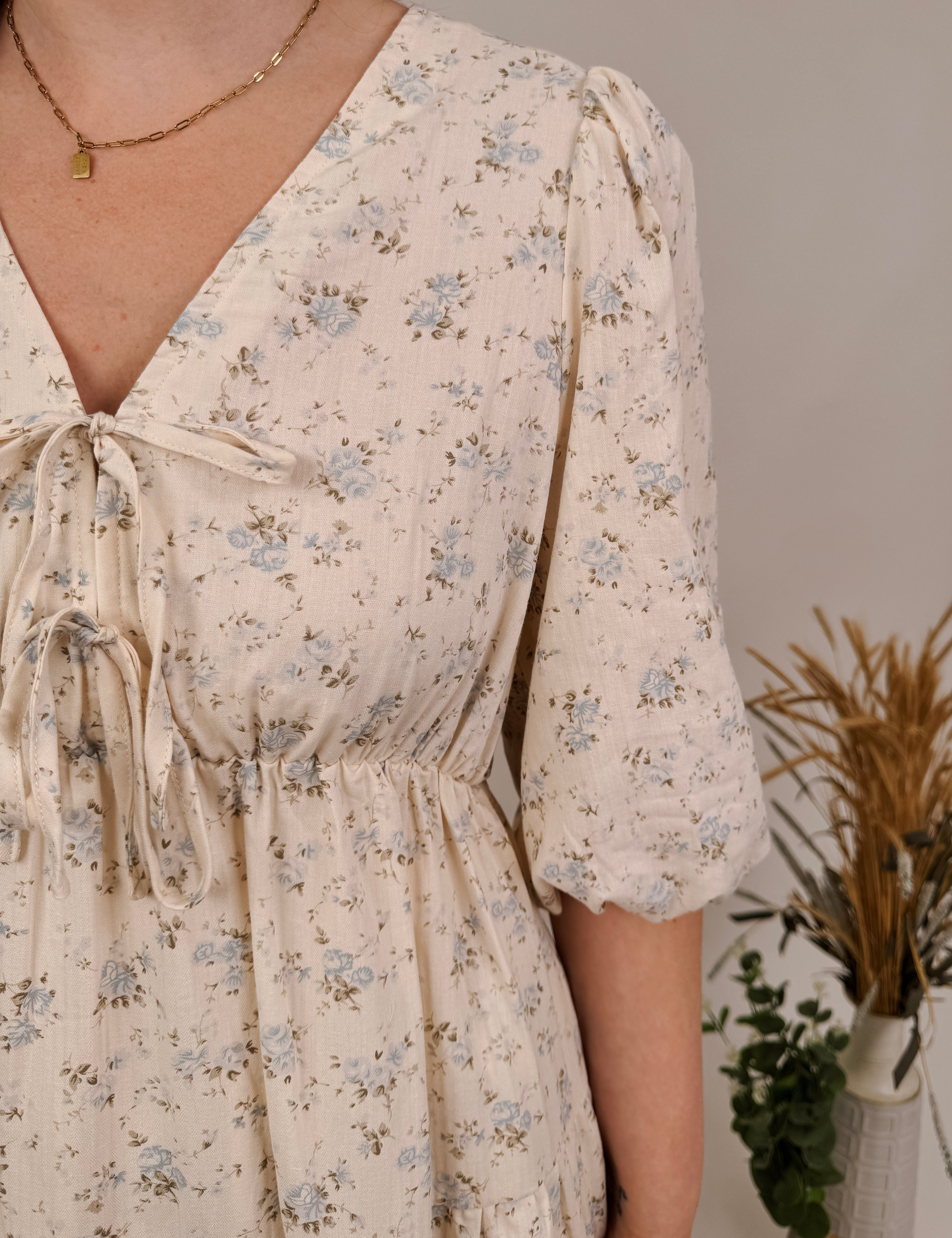 Fields Of Lavender V-Neck Midi Dress