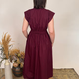 Dawn V-Neck Front Zipper Midi Dress