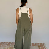 Olive Wide Leg Mineral Washed Jumper