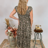 Cadence Floral Tiered Midi Dress