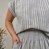Marina Striped Crop Top & Skirt Set