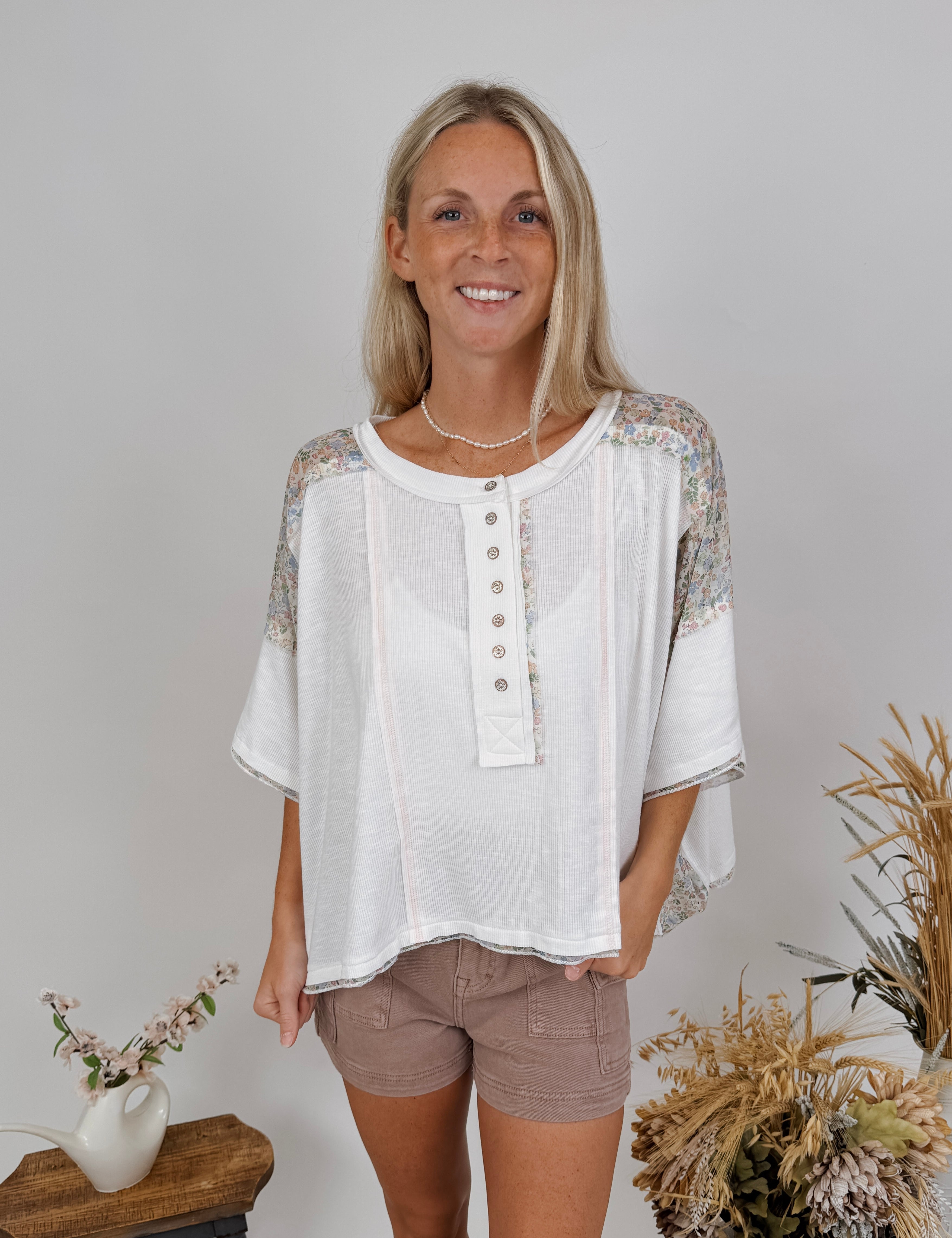 Embrace The Day Floral Patch Knit Top