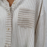 She's A Wildflower Striped Button Up Top